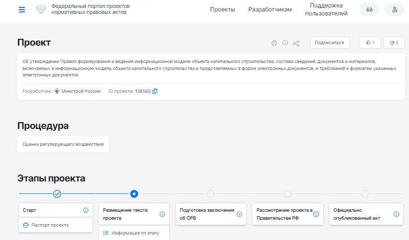 Минстрой представил проект Правил формирования и ведения информационной модели объекта капитального строительства